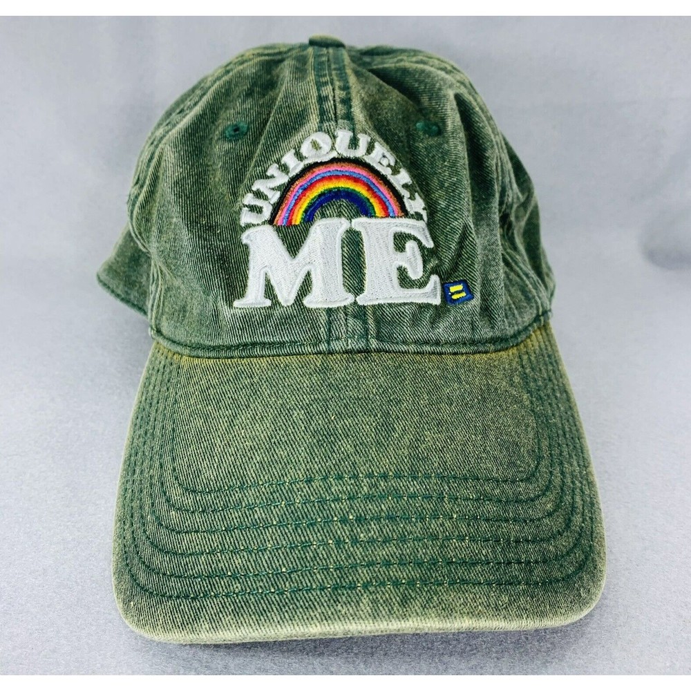 Uniquely Me Hat Pride Rainbow Green Legacy 92 Cap Human Rights Campaign Logo - Picture 15 of 16